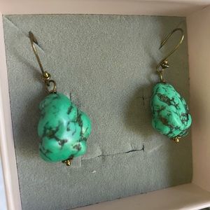 1/2IN Turquoise Nugget Earrings